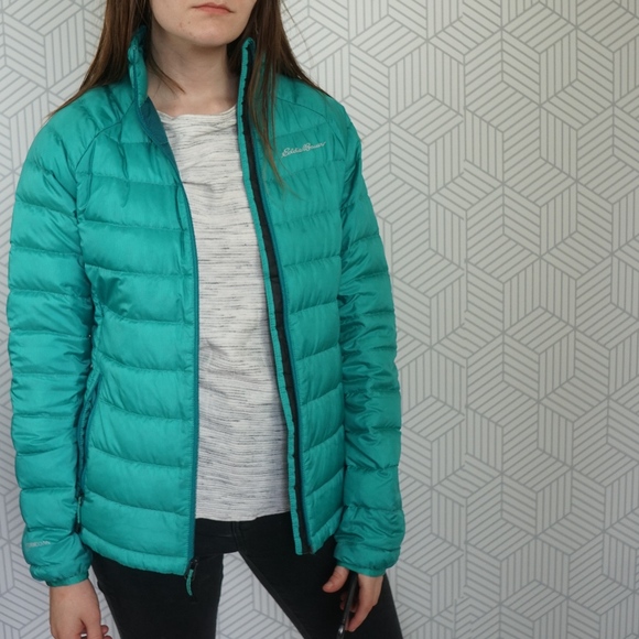Eddie Bauer Teal Goose Down Puffer Jacket Small - Picture 6 of 6